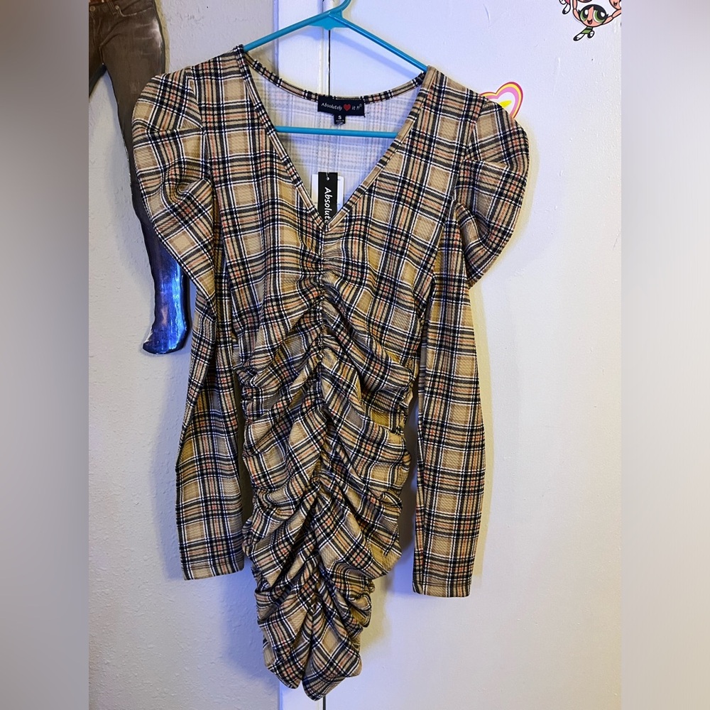 Plaid Long Sleeve Dress